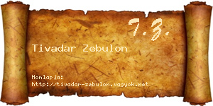 Tivadar Zebulon névjegykártya